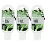 Palm Safe Aloe Vera 3 Pack 60ml Anti Bacterial Premium Hand Sanitiser Travel Size Refillable Clip Bottle Quick Drying Non Sticky Extra Moisturising Kills 99.9% of Viruses and Bacteria