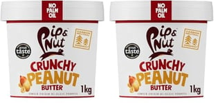 Pip & Nut - Crunchy Peanut Butter (1kg) | Natural Nut Butter, No Palm Oil, No Added Sugar, Hi-Oleic Peanuts, High in Unsaturated Fats, Gluten Free, Vegan, Dairy Free (Pack of 2)