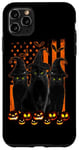 Coque pour iPhone 11 Pro Max Black Cat Witch Hat American Flag Funny Halloween Costume