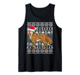 Ugly Xmas Lighting Santa Hat Coyote Christmas Tank Top