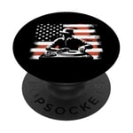 Drapeau américain DJ – Amoureux de la platine Deejay des États-Unis patriotiques PopSockets PopGrip Adhésif