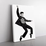 Elvis Presley The Jailhouse Rock Modern Canvas Wall Art Print Ready to Hang, Framed Picture for Living Room Bedroom Home Office Décor, 76x50 cm (30x20 Inch)