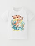 Name It Mini Boys Surf'S Up Short Sleeve Tshirt - Bright White, White, Size 7-8 Years