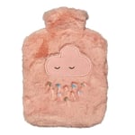 DRAEGER Paris - Bouillotte Corail Peluche Nuage - Bouilotte Fausse Fourrure - Bouillotte chauffante Hiver cocooning -Cadeau Bouillote Enfant - Bouillotte Ventre pour Adulte et Enfant