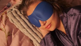 2 Blue 3D Travel Soft Contoured Eye Sleep Masks Sleeping Blackout Padded Cover