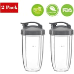 Coocheer - Ensemble de 2 pièces de rechange compatibles avec Nutribullet 600W/900W, 2 gobelets de 32 oz avec couvercles rabattables compatibles avec