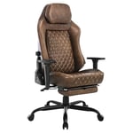 WOLTU Chaise Gaming, Chaise de Bureau Gamer Ergonomique avec Éponge intégrée Longue durée et Support Lombaire adaptatif, Inclinable, Similicuir Vintage, Brun, GS13br