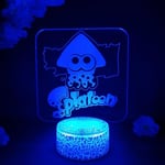 Splatoon Nintendo Bläckfiskar och Bläckfiskar 3D Nattlampa Anime Rum Dekor Söta Födelsedag Färg Present LED-lampa Manga Barn Kärlek Present Lava Lampa Bas