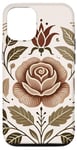 Coque pour iPhone 12/12 Pro Rose florale botanique, style bohème minimaliste, roses d'amour