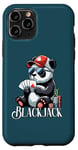 Coque pour iPhone 11 Pro Blackjack Panda Jeu de cartes à jouer Panda