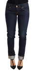 Acht Jeans Bleu Délavé Coton Taille Basse Jeans Skinny Femme Pantalon S.