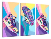 Cuadros Cámara Lot de 3 posters muraux décoratifs pour salon moderne, chambre à coucher, pantoufles Nike Blazer (97 x 62 cm)