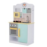 Teamson Kids Cuisine Enfants en Bois avec 5 Accessoires Cuisine De Jeu Dinette Florence Bleu VEN-TD-11708AR