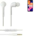 Headphones for Samsung Galaxy A10s headset in ear plug white