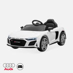 AUDI R8 voiture électrique 12V. blanche 1 place. 4x4 pour enfants. avec autoradio et télécommande