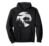 Bison Silhouette Night Sky - Bison Hunter American Bison Pullover Hoodie