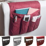 5 Fickor Soffa Förvaring Armstöd Organizer Hängande sängväska Wine Red 35inch/90cm*13inch/34cm