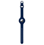 Silicone elastic case wristband wrist pendant case for Apple AirTag locator navy blue