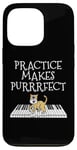 Coque pour iPhone 13 Pro Chat piano, pianiste, professeur de piano