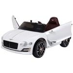 HOMCOM Electric Ride-on Car w/ LED Lights Music Parental Remote Control White