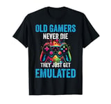 Gamer Dad Old Gamers Never Die Retro PC Console Emulation T-Shirt