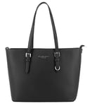 flora & co - Grand Sac à Main Femme - Cabas Fourre-Tout Simili Cuir PU Rigide - Sac Elégant Ville Travail Lycée - Shopper Porté Epaule Bandoulière Grande Capacité A4 - Mode Chic - Noir