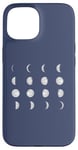 Coque pour iPhone 15 12 phases de lune astronomie ciel nocturne Meme