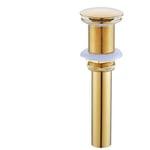 Bonde Et Accessoires Pour Vasque Et Lavabo¿Pop-Up Rétro Bouchon Bonde De Lavabo Vidange Sans Trop-Plein En Laiton Bronzé Universel Valve Draineur D¿Evier Vasque Siphon, Or