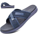 ONCAI Chaussure Sandale Homme Pantoufles,pantoufles de récupération de soutien de la voûte plantaire semelle intérieure correctrice de fasciite plantaire Bleu 41EU