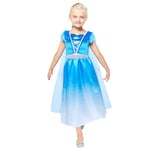 Amscan 9918359 - Girls Blue Ice Princess Dress with Cape Kids Fancy Dress Costume Age: 4-6 Yrs