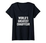 Womens World’s Greatest Chauffeur V-Neck T-Shirt