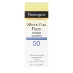 Neutrogena Sheer Zinc FACE SPF 50 Mineral Sunscreen 59 ml, UK SELLER