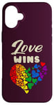 iPhone 16 Plus Heart, Rainbow Colors, Love Wins, LGBT Pride Case