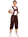 Brun Oktoberfest Lederhosen med Røde Detaljer