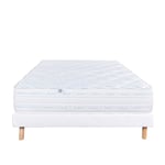 LUXURY LITERIE - Ensemble matelas + sommier - THERMOTEC - 160 x 200 cm - Tapissier - Ferme  - Face été/hiver