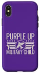 Coque pour iPhone X/XS Purple Up For Military Kids Mois of Military Child Adultes