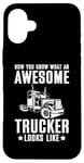 Coque pour iPhone 16 Plus Awesome Trucker Big Rig Semi-remorque conducteur de camion