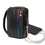 CG MOBILE Sac à Main BMW en Carbone PU avec Ligne Tricolore contrastée, Sac de Protection Universel Compatible avec MacBook Intel® UHD Graphics/Windows/HP/Value Top Load Bag/Travail, école, etc.