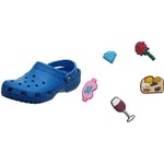 Crocs Unisex Classic Clog, Bright Cobalt, 9 UK Men/10 UK Women/Unisex's Shoe Charms Personalize Jibbitz, Ladies Night 5-Pack, One Size