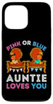 Coque pour iPhone 13 Pro Max Rose ou bleu Auntie Loves You Gender Reveal Aunt Baby Shower