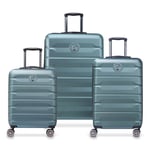 Delsey Paris Air Armour 4 roulettes Set de valises 3 pièces avec soufflet d'extension gruen (TAS010619)