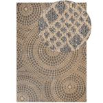 Tapis Beige et Gris en Jute 160 x 230 cm à Motif Circulaire Poil Ras Salon Ariba