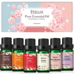 Pure Essential Oils Set Aromatherapy Diffusers Fragrance Gift Set With 6 x Oils