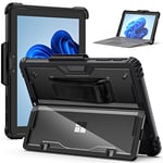 Gerutek Coque Antichoc pour Microsoft Surface Go 3 (2021)/Go 2 (2020)/Go (2018), 10.5", Étui de Robuste Compatible avec Support, Type Cover Clavier, Bandoulière et dragonne, Porte-Stylet, Transparent