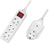 LogiLink Power Strip med Switch 4-vejs