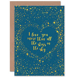 Wee Blue Coo VALENTINES CARD - QUOTE LOVE STAR SKY ROMANCE