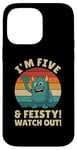 Coque pour iPhone 14 Pro Max Five and Feisty Monster Birthday Graphic for Kids