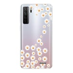 Evetane Coque Compatible avec Huawei P40 Lite 5G Souple Silicone Solide Ultra Resistant Fine Protection Housse Etui Transparente Marguerite Motif Tendance