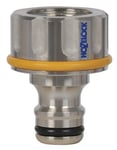 HOZELOCK - Connecteur de robinet extérieur Pro Metal ø 21 mm (pour robinets avec filetage BSP 1/2 pouce) Pour robinets d'extérieur filetés, pour raccorder un tuyau d'arrosage au robinet [2046P0000]