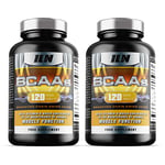 BCAA Tablet - BCAAs (240 Tablets) - 2400mg BCAAs per Serving - BCAA Amino Acids with Vitamin D for Normal Muscle Function - Suitable for Vegans & Vegetarians (Pack of 2)